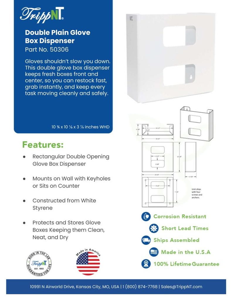 Double Plain Glove Box Dispenser | TrippNT